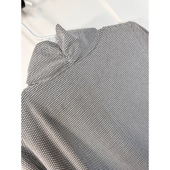 Albion Textured Honeycomb Cowl-Neck Sweater Thumb Hole Black White SZ Medium - Picture 9 of 11